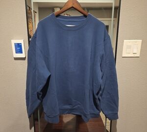lululemon Men's XXL Steady State Crew Blue Twill Crewneck Sweater